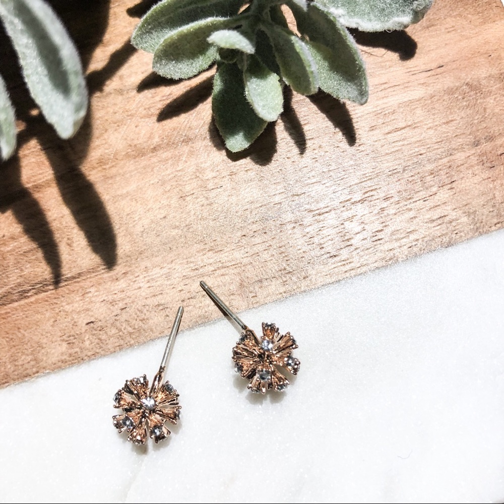 DAINTY Crystal Studs in Rose gold - Picture 1 of 2
